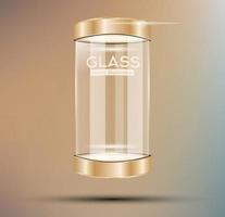 leeg gouden glas vitrine. vector