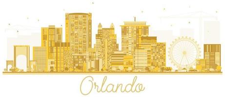 orlando Verenigde Staten van Amerika stad horizon gouden silhouet. vector