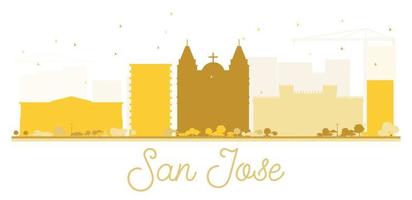 san Jose stad horizon gouden silhouet. vector