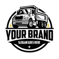 kipper vrachtauto bedrijf logo insigne vector. het beste voor vrachtvervoer en vracht verwant industrie vector