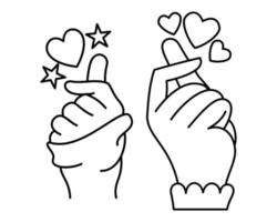 Koreaans liefde logo ontwerp vector sjabloon