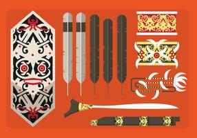 Etnische patroon Indonesische Dayak Culture Vector Flat