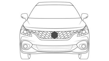 premie hatchback auto vector, gemakkelijk auto schets vector illustratie