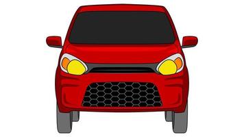 klein hatchback auto in helder kleur vector, realistisch auto vlak helder kleur vector illustratie