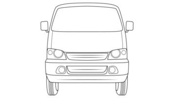 mini kan auto schets vector illustratie Aan wit achtergrond
