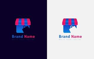 boodschappen doen logo sjabloon. modern bedrijf logo met helling kleur. vector