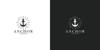 anker logo merk minimalistische ontwerp idee vector