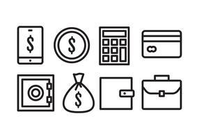 bank pictogram set vector