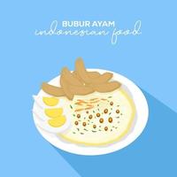 vlak ontwerp Indonesisch voedsel bubur ayam vector illustratie