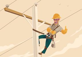 Illustratie Van Een Macht Lineman vector