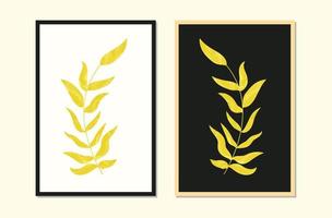 reeks van minimalistische gouden luxe bloemen waterverf structuur muur kunst met donker en licht achtergrond vector