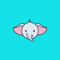 schattig olifant tekenfilm logo ontwerp vector