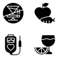 pak van Gezondheid glyph vector pictogrammen