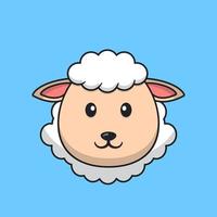 schattig schapen gezicht tekenfilm vector icoon illustratie. vlak tekenfilm stijl. schapen illustratie.