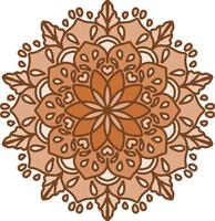 bruin arabesk bloem traditioneel motief vector