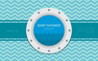 Porthole Baby Shower Template Uitnodiging Vector