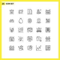 25 gebruiker koppel lijn pak van modern tekens en symbolen van haven papier school- bestanden document bewerkbare vector ontwerp elementen