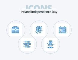 Ierland onafhankelijkheid dag blauw icoon pak 5 icoon ontwerp. datum. kalender. doos. Ierland. prijs vector
