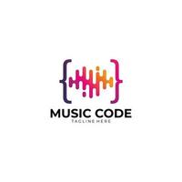 audio code logo icoon vector geïsoleerd