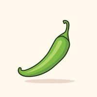 Chili tekenfilm vector illustratie. vlak tekenfilm stijl geïsoleerd chili icoon. vegetarisch voedsel tekening.