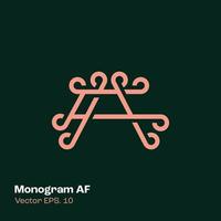 monogram af logo vector