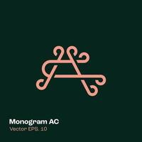 monogram ac logo vector