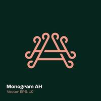 monogram Ah logo vector