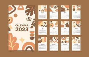 abstract boho vorm 2023 kalender sjabloon vector