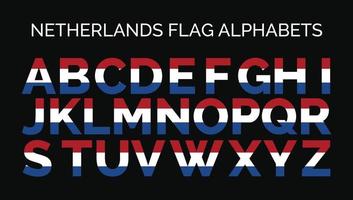 Nederland vlag alfabetten brieven een naar z creatief ontwerp logos vector