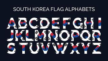 zuiden Korea vlag alfabetten brieven een naar z creatief ontwerp logos vector