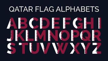qatar vlag alfabetten brieven een naar z creatief ontwerp logos vector