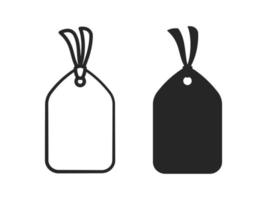 papier label blanco sjabloon icoon schets en silhouet set. gemakkelijk vlak clip art teken symbool element voor Product of winkel prijs etiketten, stickers, uitverkoop korting tekens enz. vector