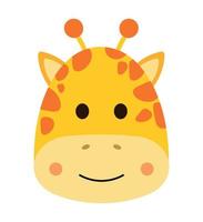 schattig giraffe gezicht wild dier karakter in geanimeerd tekenfilm vector illustratie