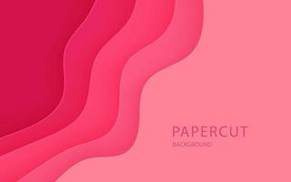 meerdere lagen roze kleur textuur 3d papercut lagen in verloop vector banner. abstract papier gesneden kunst achtergrondontwerp voor websitesjabloon. topografiekaartconcept of gladde origami-papiersnede