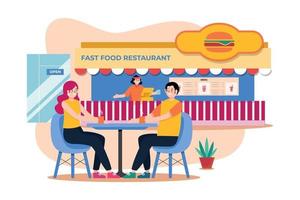 snel voedsel restaurant illustratie concept Aan wit achtergrond vector