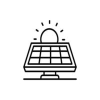 zonne- paneel vector schets icoon met achtergrond stijl illustratie. camping en buitenshuis symbool eps 10 het dossier
