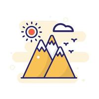 berg vector gevulde schets icoon met achtergrond stijl illustratie. camping en buitenshuis symbool eps 10 het dossier