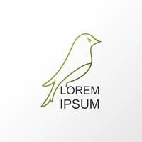 gemakkelijk en aantrekkelijk vogel in lijn uit vorm beeld grafisch icoon logo ontwerp abstract concept vector voorraad. kan worden gebruikt net zo een symbool verwant naar duif of dier.