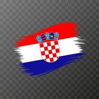 Kroatië nationaal vlag. grunge borstel hartinfarct. vector illustratie Aan transparant achtergrond.