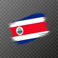 costa rica nationaal vlag. grunge borstel hartinfarct. vector illustratie Aan transparant achtergrond.