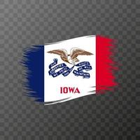 Iowa staat vlag in borstel stijl Aan transparant achtergrond. vector illustratie.