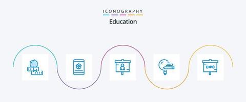 onderwijs blauw 5 icoon pak inclusief aan het leren. onderwijs. kennis. seo. afzet vector