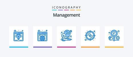 beheer blauw 5 icoon pak inclusief waarde. onderhoud. website. beoordeling. beheer. creatief pictogrammen ontwerp vector