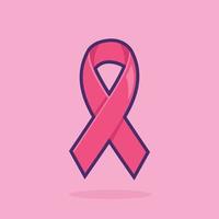 schattig roze lint vector illustratie realistisch ontwerp voor borst kanker bewustzijn. kanker dag lint icoon