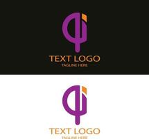 qi tekst iconisch logo vector ontwerp