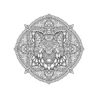 wolf hoofd mandala illustratie vector