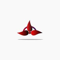 bloem logo, rood bloem logo, vector bloem logo