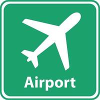 luchthaven icoon Aan wit achtergrond. luchthaven teken. luchthaven teken Aan groen bord. vlak stijl. vector