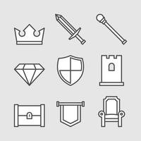 King Royal Set iconen vector