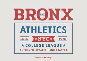 Bronx New York College Atletiek Sport Typografie T-shirt Vector Design